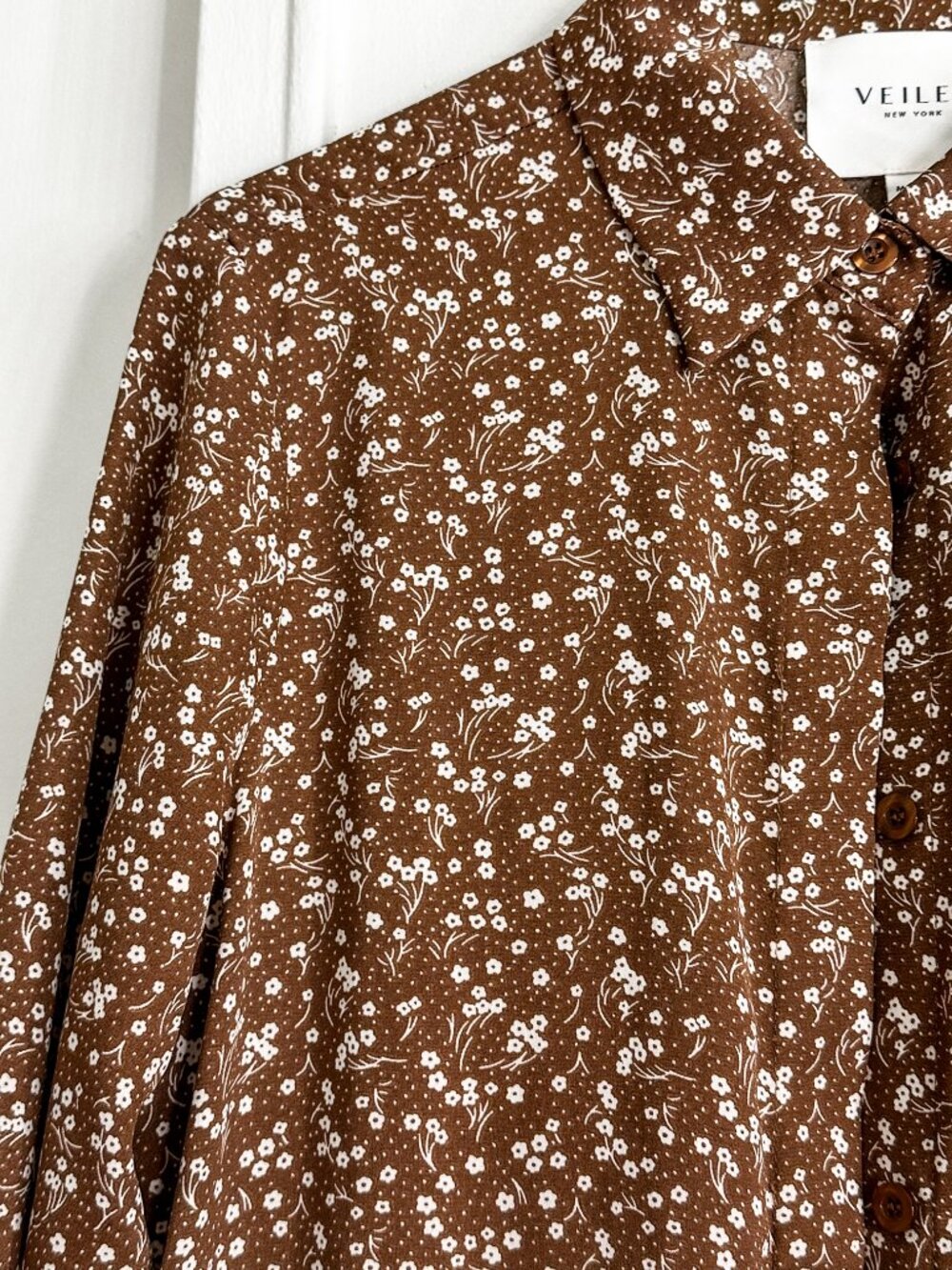 Veiled Collection Brown Floral Button Down Maxi Shirt Dress  - Limited Edition - Picture 5 of 14